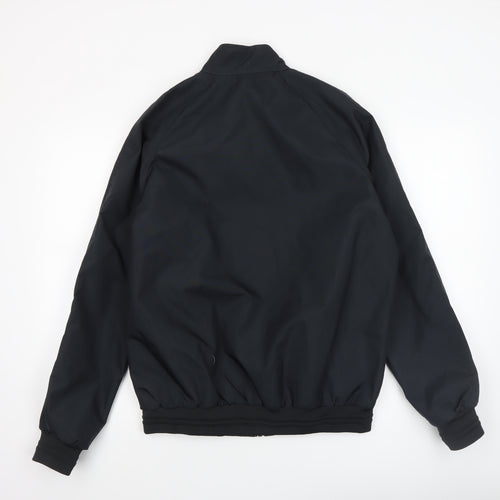 Studio Men's Black Bomber Jacket L Full Zip Polyester Casual