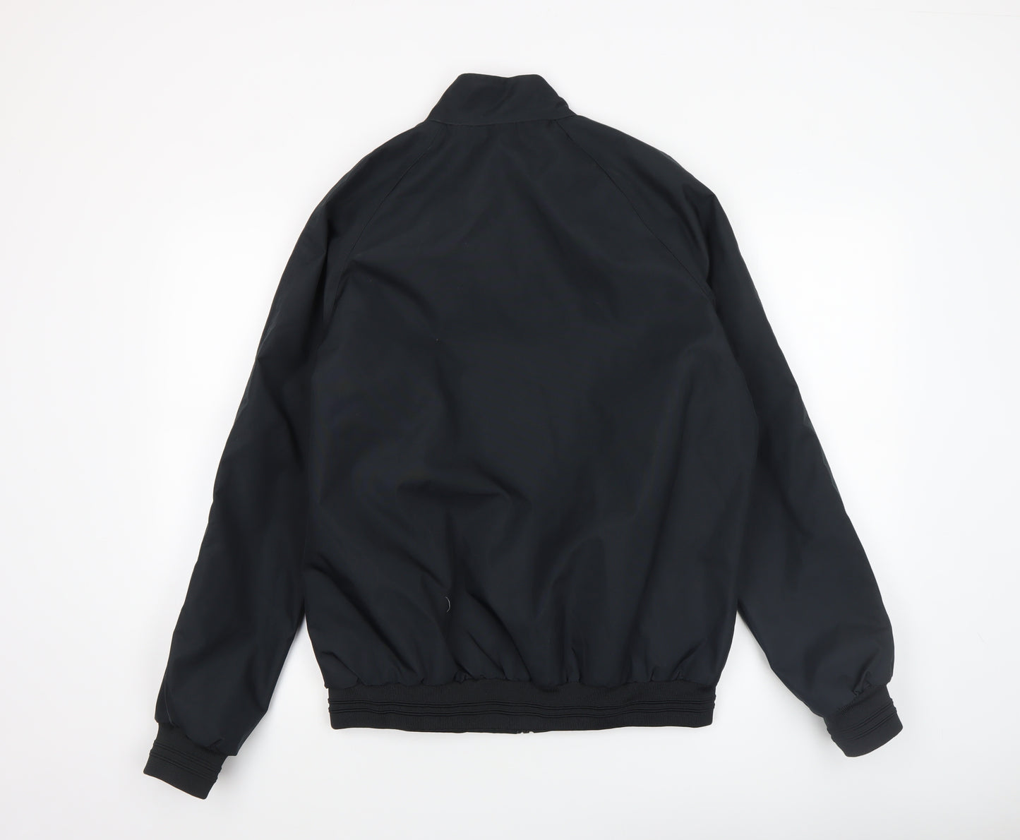 Studio Men's Black Bomber Jacket L Full Zip Polyester Casual