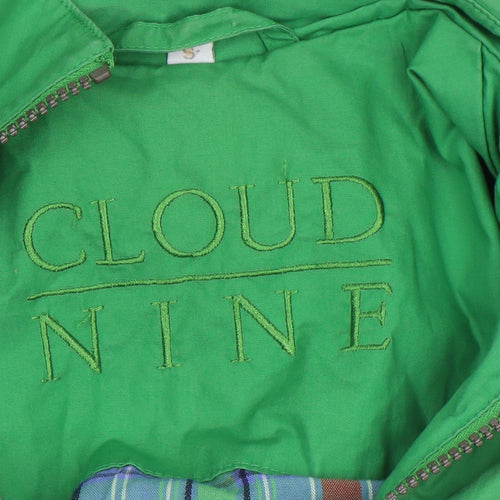 Cloud Nine Women's Green Hooded Rain Coat Jacket Size S Mid-Length