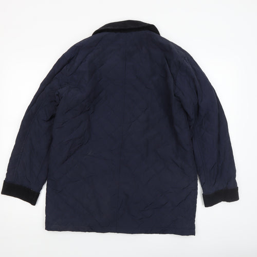 BDG Men’s Blue Quilted Mid-Length Jacket XS Polyester