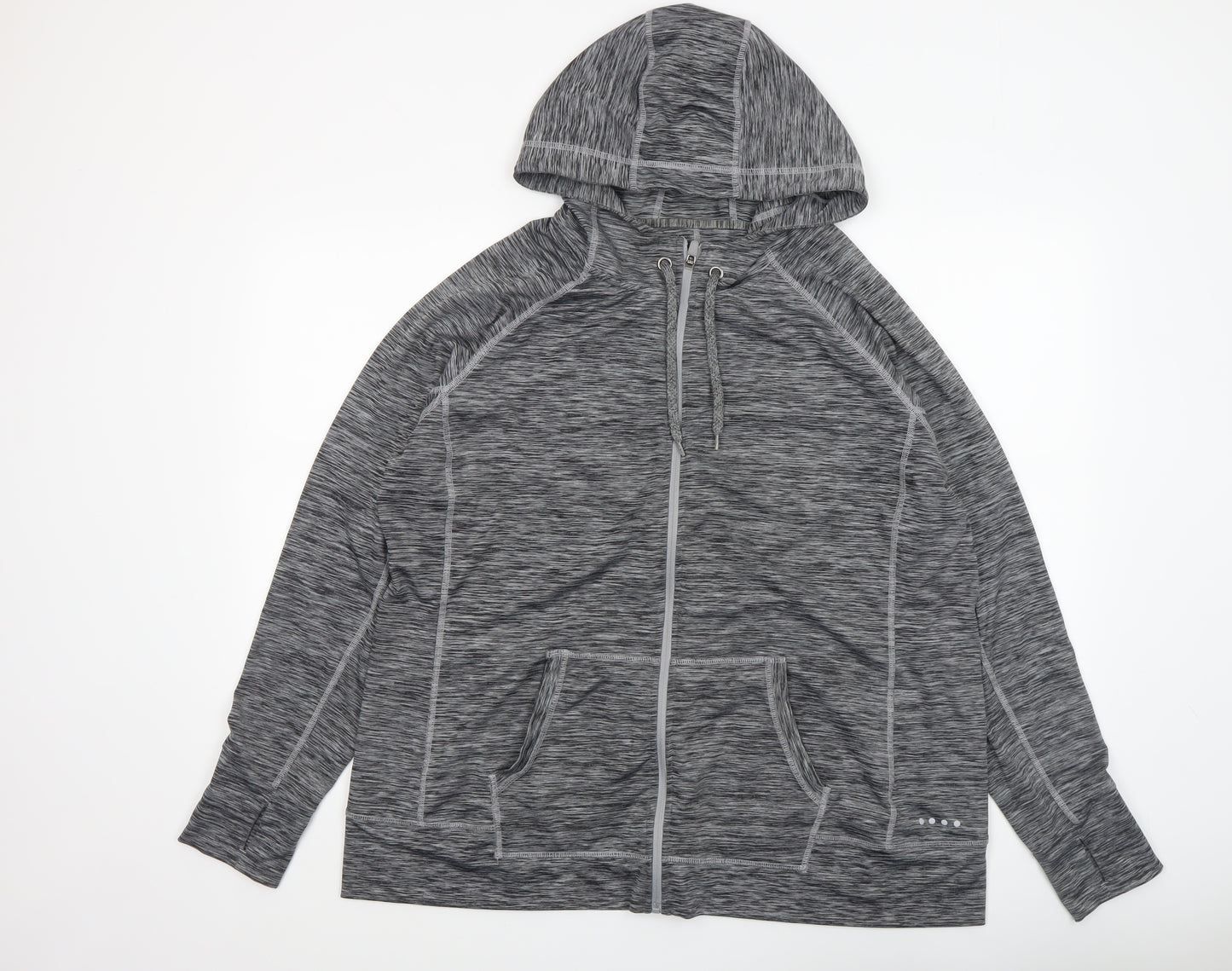 Matalan Womens Grey Full Zip Hoodie XL Polyester Blend