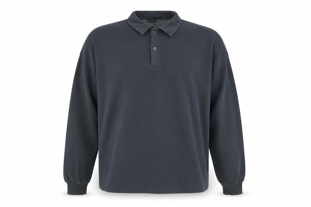 ASOS DESIGN Men's Black Long Sleeve Polo Shirt Size M