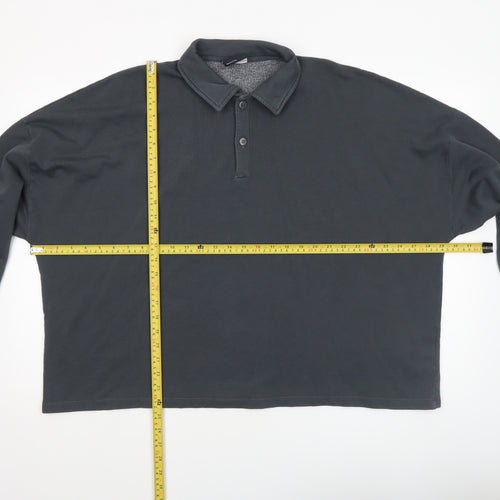 ASOS DESIGN Men's Black Long Sleeve Polo Shirt Size M