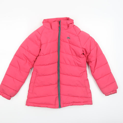 Trespass Girls Pink Waterproof Puffer Jacket 7-8 Years Winter Coat