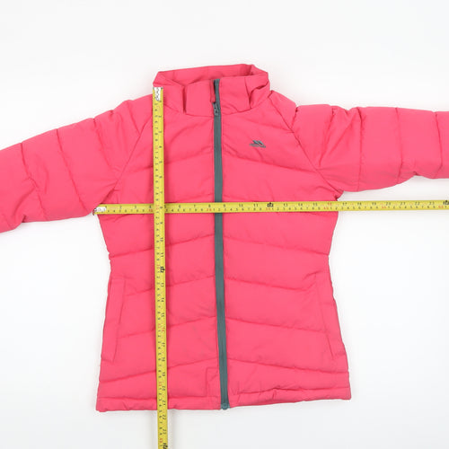 Trespass Girls Pink Waterproof Puffer Jacket 7-8 Years Winter Coat