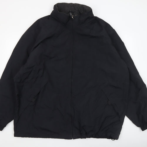 Cherokee Men Black 2XL Windbreaker Jacket Full Zip Nylon Lined