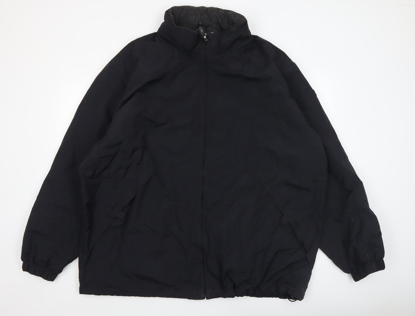 Cherokee Men Black 2XL Windbreaker Jacket Full Zip Nylon Lined