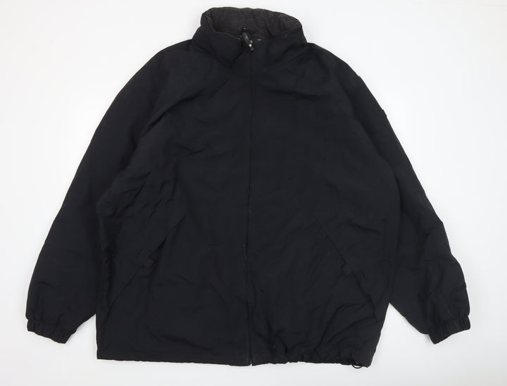 Cherokee Men Black 2XL Windbreaker Jacket Full Zip Nylon Lined
