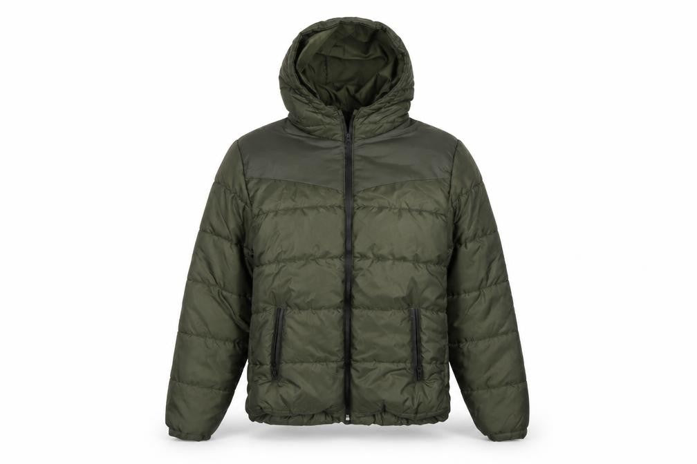 Rising Womens Green XL Puffer Jacket Hooded Full Zip Winter Coat