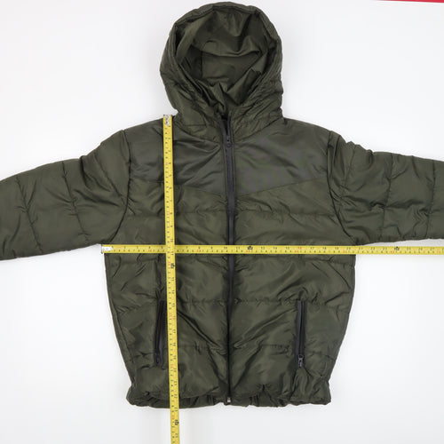 Rising Womens Green XL Puffer Jacket Hooded Full Zip Winter Coat