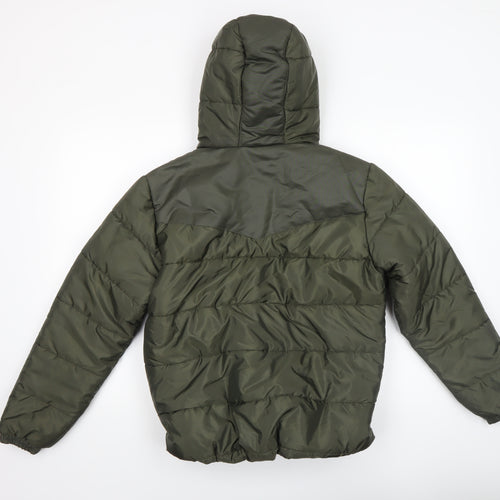Rising Womens Green XL Puffer Jacket Hooded Full Zip Winter Coat