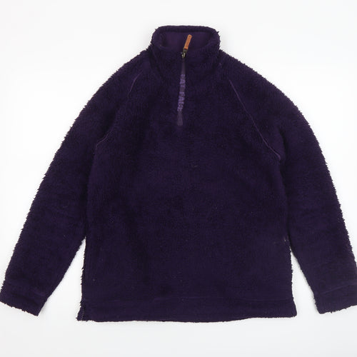 Fat Face Women's Purple Fleece 1/2 Zip Pullover Sweatshirt Size 10