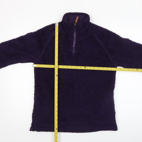 Fat Face Women's Purple Fleece 1/2 Zip Pullover Sweatshirt Size 10