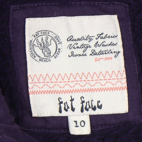 Fat Face Women's Purple Fleece 1/2 Zip Pullover Sweatshirt Size 10