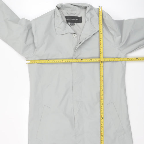 French Connection Women's Grey Mid-Length Rain Coat L