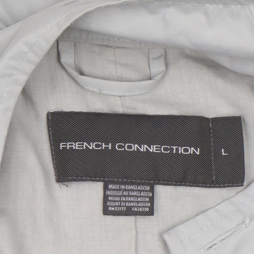 French Connection Women's Grey Mid-Length Rain Coat L