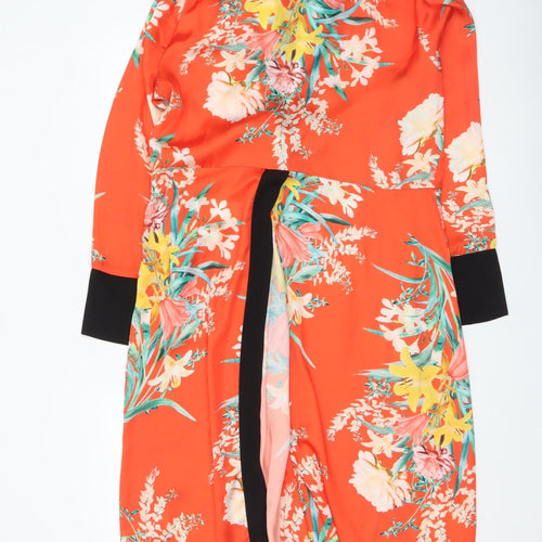 River Island Women’s Orange Floral Belted Bathrobe Size 18