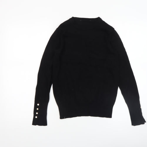 Richmond Women's Black Wool Crew Neck Long Sleeve Pullover Jumper Size S