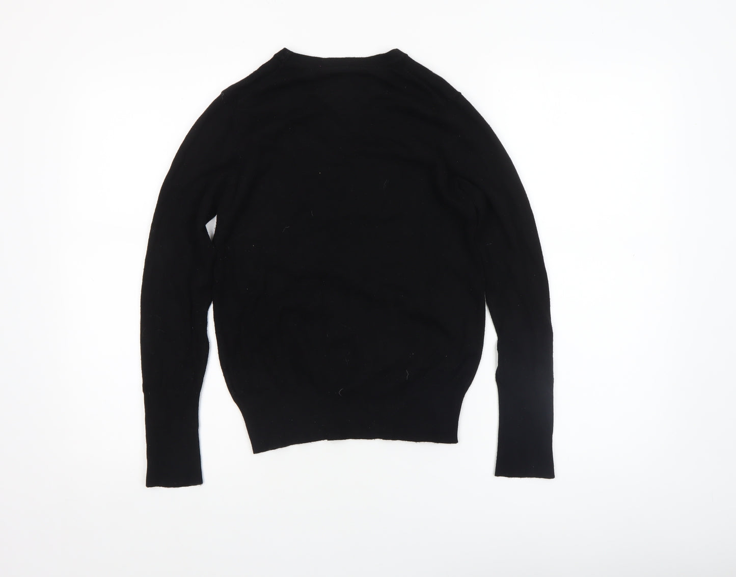 Richmond Women's Black Wool Crew Neck Long Sleeve Pullover Jumper Size S