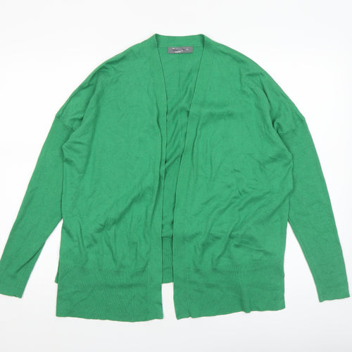Nutmeg Women Green Open Front Long Sleeve Cardigan Size 10