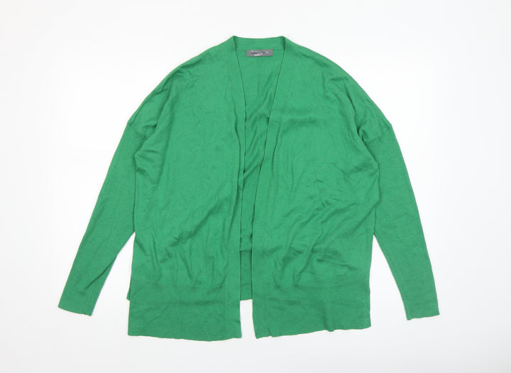 Nutmeg Women Green Open Front Long Sleeve Cardigan Size 10