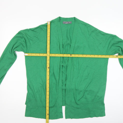 Nutmeg Women Green Open Front Long Sleeve Cardigan Size 10