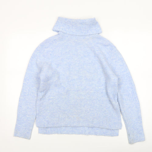 Miss Selfridge Women’s Blue Roll Neck Chunky Knit Jumper Size 8