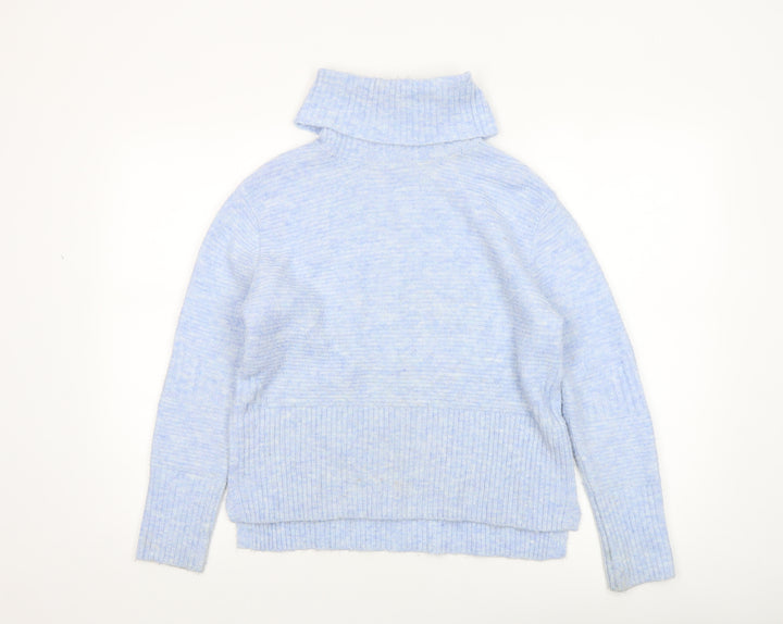 Miss Selfridge Women’s Blue Roll Neck Chunky Knit Jumper Size 8