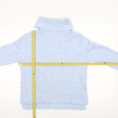 Miss Selfridge Women’s Blue Roll Neck Chunky Knit Jumper Size 8