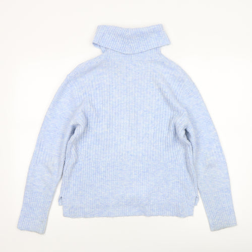 Miss Selfridge Women’s Blue Roll Neck Chunky Knit Jumper Size 8