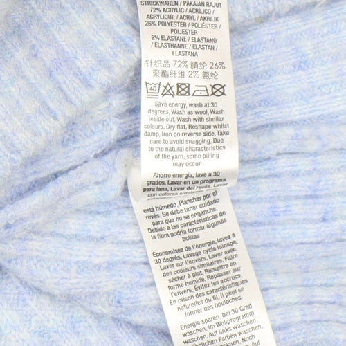 Miss Selfridge Women’s Blue Roll Neck Chunky Knit Jumper Size 8