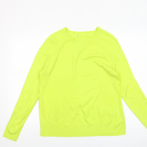 Tu Women’s Yellow Crew Neck Cotton Blend Jumper Size 16