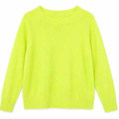 Tu Women’s Yellow Crew Neck Cotton Blend Jumper Size 16