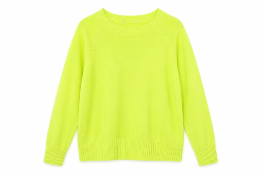 Tu Women’s Yellow Crew Neck Cotton Blend Jumper Size 16