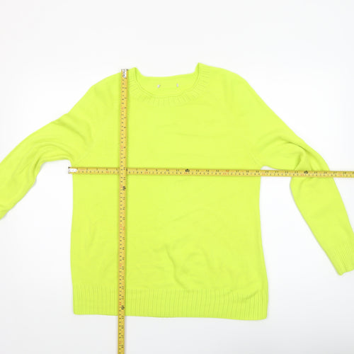 Tu Women’s Yellow Crew Neck Cotton Blend Jumper Size 16