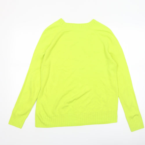 Tu Women’s Yellow Crew Neck Cotton Blend Jumper Size 16