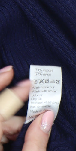 John Lewis Women's Blue Long Sleeve Knit Cardigan Size 8