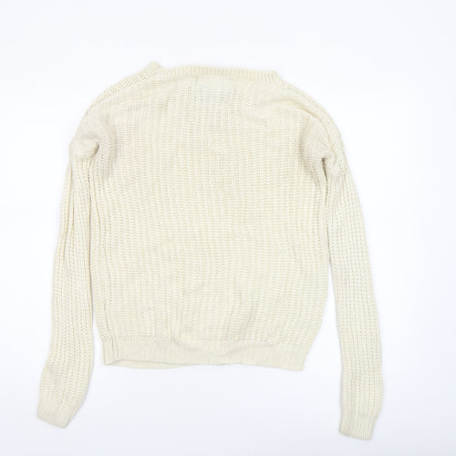 SoulCal & Co Womens Ivory Chunky Knit Jumper Size 8