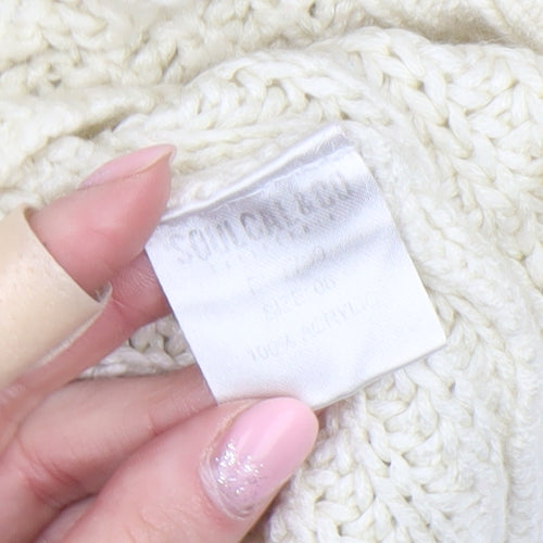 SoulCal & Co Womens Ivory Chunky Knit Jumper Size 8