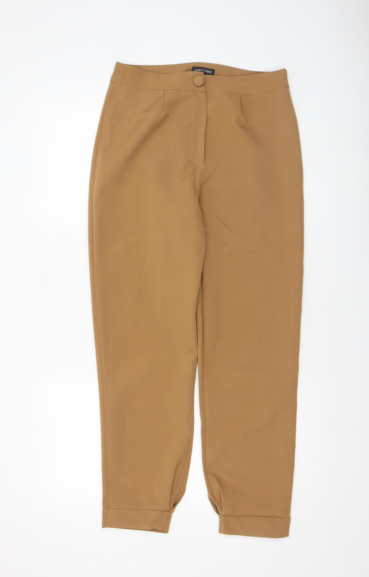 I Saw It First Women Brown Size 10 Slim Fit Tapered Trousers