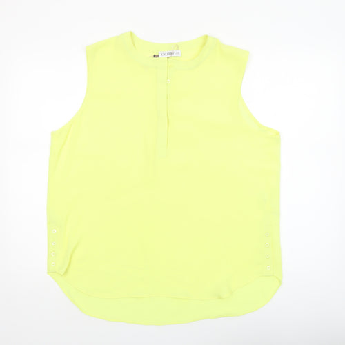 Gallery Women's Yellow Sleeveless Blouse UK 16 Polyester Workwear