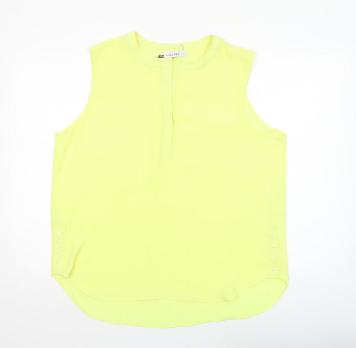 Gallery Women's Yellow Sleeveless Blouse UK 16 Polyester Workwear