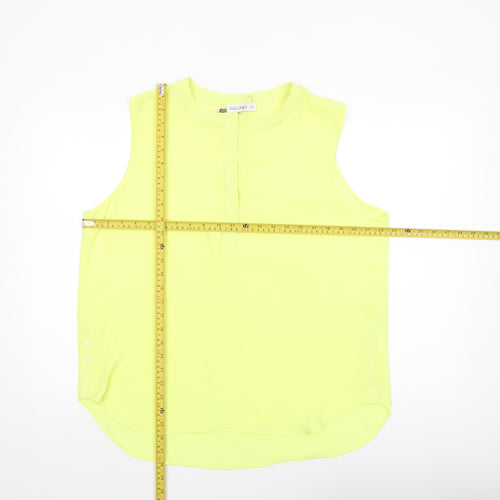Gallery Women's Yellow Sleeveless Blouse UK 16 Polyester Workwear