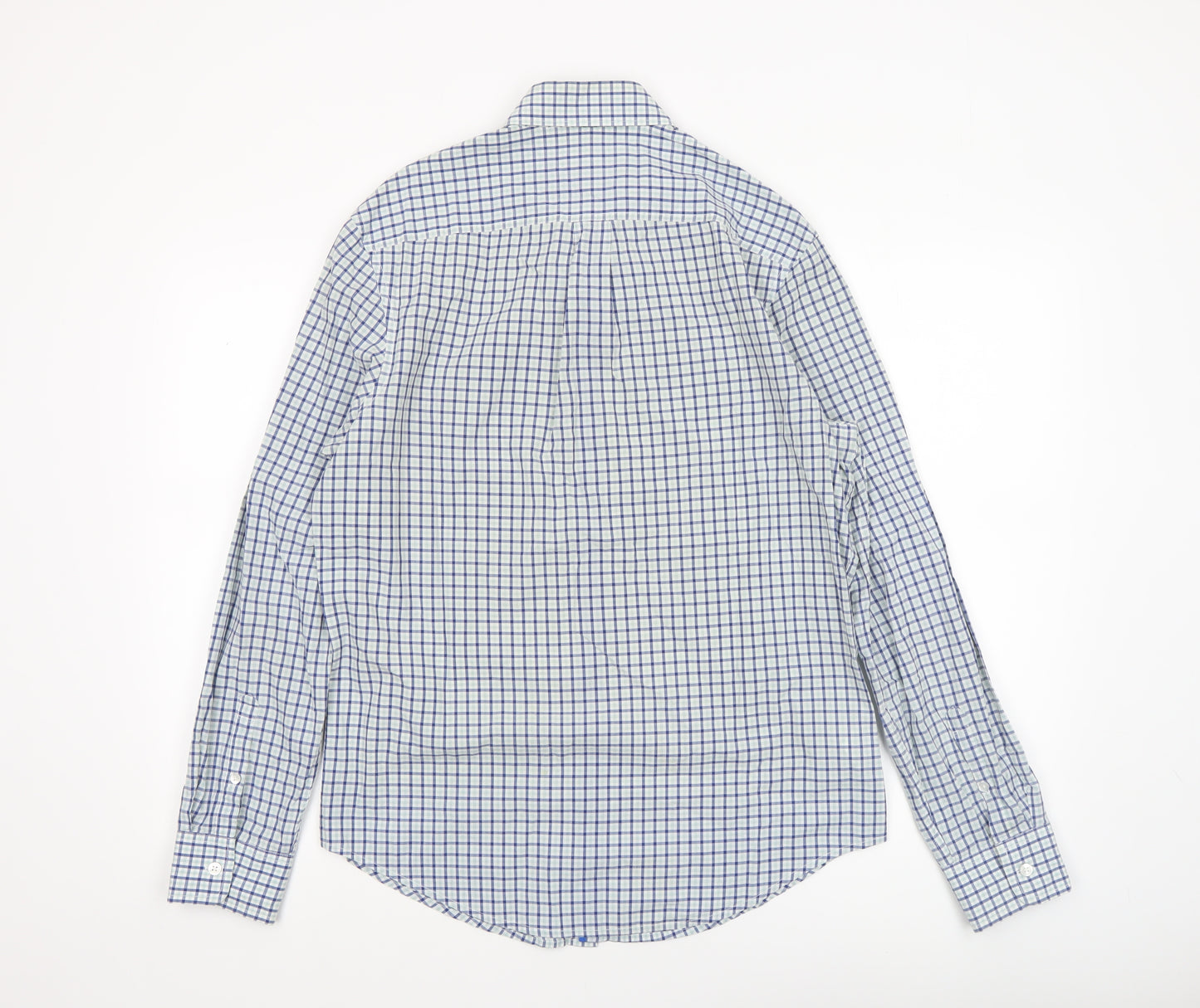 Original Penguin Men's Blue Check Slim Fit Cotton Button-Up Shirt M