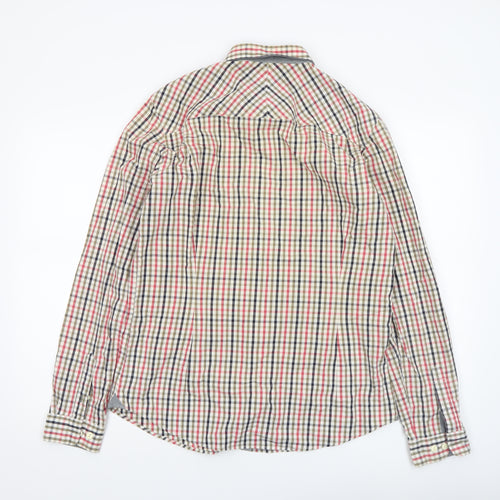 Next Men's Multicoloured Check Cotton Button-Up Shirt M
