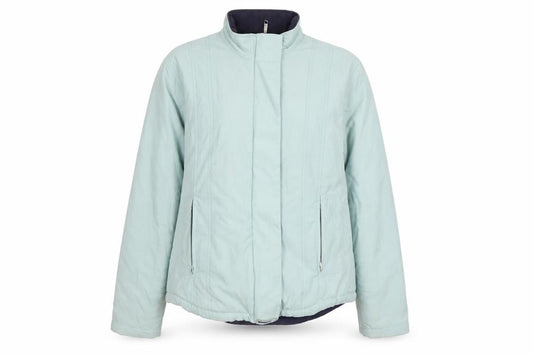Front view of O'Neill women’s green, size UK 12, lined full zip short jacket