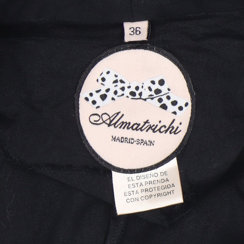 Almatrichi Women’s Black Floral Embroidered Shift Dress Size 8