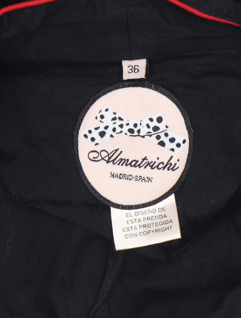 Almatrichi Women’s Black Floral Embroidered Shift Dress Size 8