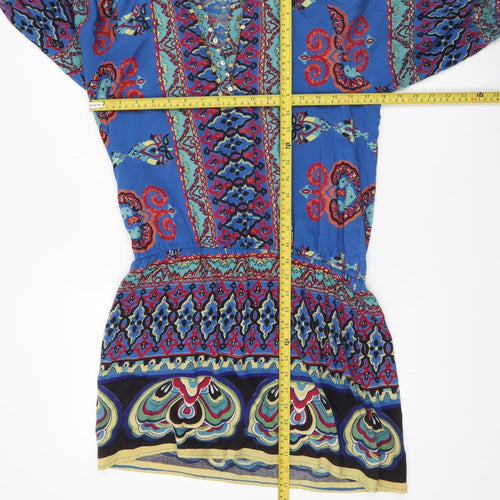 Apricot Women's Blue Bohemian Tunic Blouse S Viscose