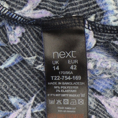 Next Women's Blue Floral Long Sleeve Tunic Blouse Size 14